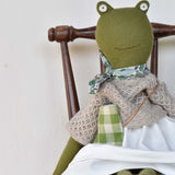 Fern the Frog doll- Oat Sweater with Morning Skirt