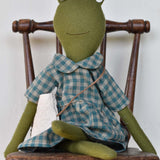 Fern the Frog doll- Gingham Dress with Peter Pan collar