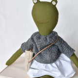 Fern the Frog doll- French Knit Sweater with Morning Skirt