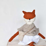 Florette the Fox doll - French Knit Sweater with Morning Skirt