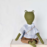 Fern the Frog doll- Grid Plaid with Corduroy Pants