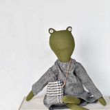 Fern the Frog doll- Charcoal Chambray Day Dress