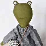 Fern the Frog doll- Charcoal Chambray Day Dress