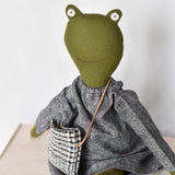 Fern the Frog doll- Charcoal Chambray Day Dress