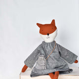 Florette the Fox doll - Charcoal Chambray Day Dress