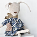 Ruthie the Rabbit Doll - Indigo Floral Liberty