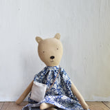 Agatha the Bear – Heirloom Wool Doll in Field Liberty Floral
