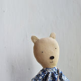 Agatha the Bear – Heirloom Wool Doll in Field Liberty Floral