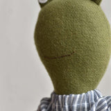 Fern the Frog doll- Handmade Wool Doll - Sparkle Skirt