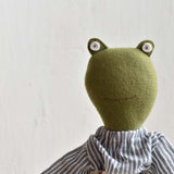 Fern the Frog doll- Handmade Wool Doll - Sparkle Skirt