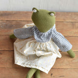 Fern the Frog doll- Handmade Wool Doll - Sparkle Skirt
