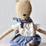 Agatha the Bear doll - Chambray Skirt