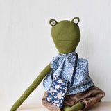 Fern the Frog Doll - Liberty with mushroom bloomers