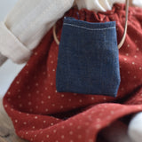 Ruthie the Rabbit – Heirloom Wool Doll in Dotted Orchard Skirt
