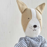 Fig the Frenchie – Heirloom Wool Doll in Golden Field Skirt
