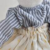 Fig the Frenchie – Heirloom Wool Doll in Golden Field Skirt