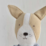 Fig the Frenchie – Heirloom Wool Doll in Golden Field Skirt