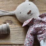 Ruthie the Rabbit – Heirloom Wool Doll in Liberty Floral Jacket