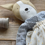 Fig the Frenchie – Heirloom Wool Doll in Golden Field Skirt