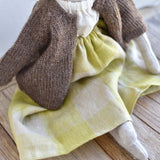 Ruthie the Rabbit – Heirloom Wool Doll in Island Cardigan and Linen