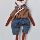 Florette the fox doll- Chambray Trousers