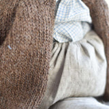 Fern the Frog – Fern — Heirloom Wool Frog in Island Cardigan & Flax Linen Dress