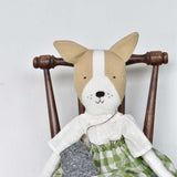 Fig the Frenchie Dog - Ojai Orchard Skirt - Handmade Heirloom Doll