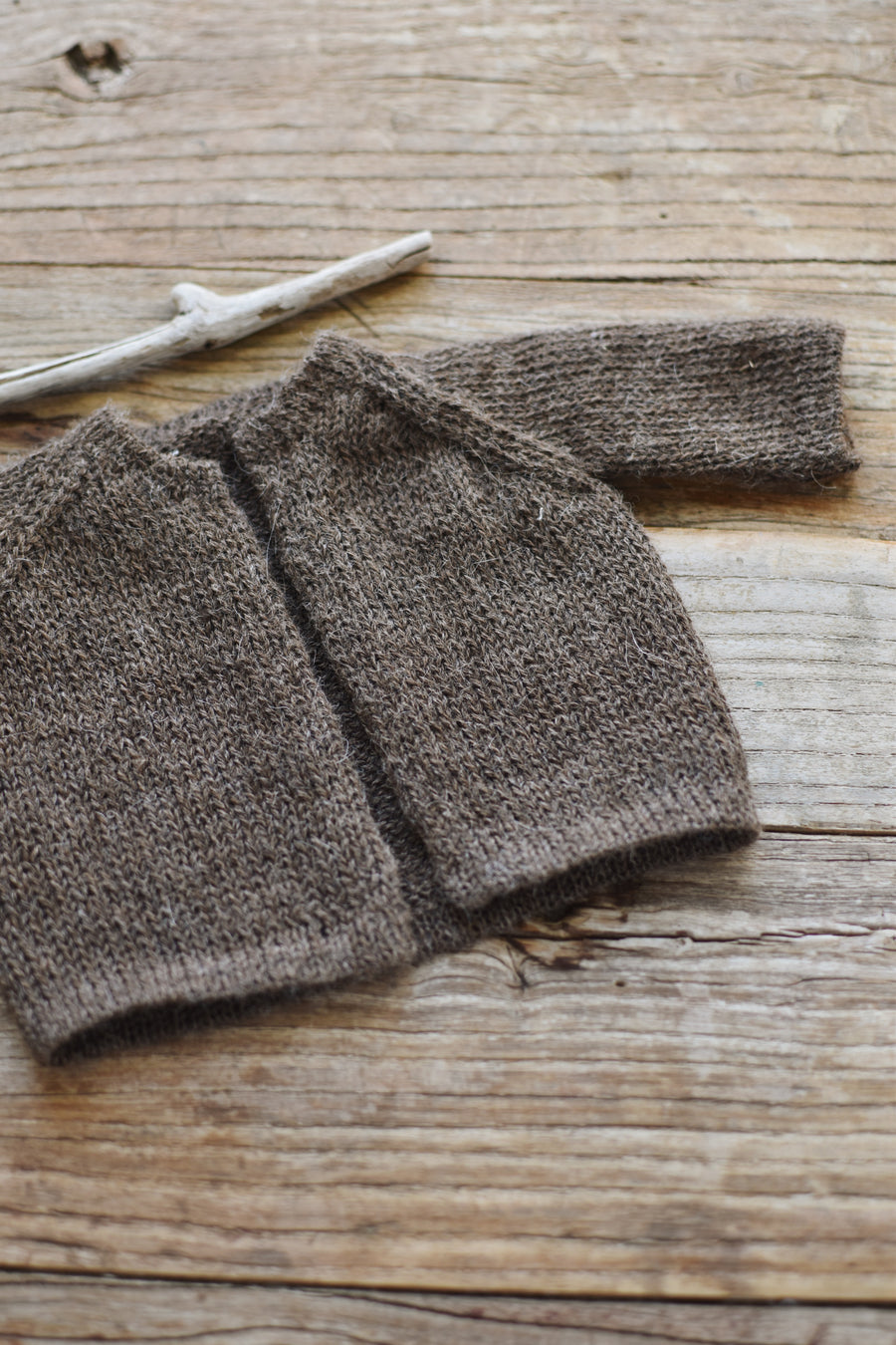 Maine Island Sweater - Heirloom Doll Clothing - Alpaca Sweater Brown