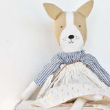 Fig the Frenchie – Heirloom Wool Doll in Golden Field Skirt