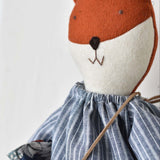 Florette the Fox doll - Striped Day Dress - Made in Maine