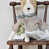 Fig the Frenchie Dog - Oat Sweater with Morning Skirt