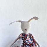 Ruthie the Rabbit – Heirloom Wool Doll in Liberty Floral