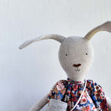 Ruthie the Rabbit – Heirloom Wool Doll in Liberty Floral