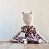 Mae the Cat – Heirloom Wool Doll in Canyon Liberty Dress