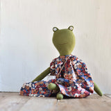 Fern the Frog – Heirloom Wool Doll in Canyon Liberty Dress