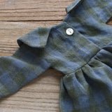 Field Plaid Linen Dress - Heirloom Doll Clothing