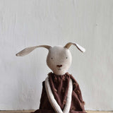 Ruthie the Rabbit – Heirloom Wool Doll in Plum Dot Dress