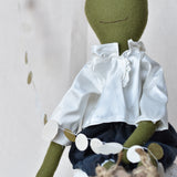 Fern the Frog doll- Silk Ruffle Blouse with Suede boots**Limited Edition**