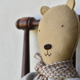 Agatha the bear doll - flax linen gather dress