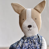 Fig the Frenchie –Heirloom Wool Doll in Liberty Floral