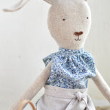 Ruthie the Rabbit – Heirloom Wool Doll in Harbor Apron Set