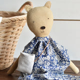Agatha the Bear – Heirloom Wool Doll in Field Liberty Floral
