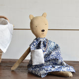 Agatha the Bear – Heirloom Wool Doll in Field Liberty Floral