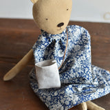 Agatha the Bear – Heirloom Wool Doll in Field Liberty Floral
