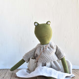 Fern the Frog – Heirloom Wool Doll in Oat Field Set