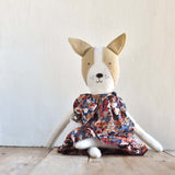 Fig the Frenchie – Heirloom Wool Doll in Canyon Liberty Dress