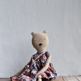 Agatha the Bear  — Heirloom Wool Doll in Liberty Floral Dress