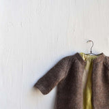 Fern the Frog- Heirloom Wool Doll in Island Cardigan and Hay Linen Dress