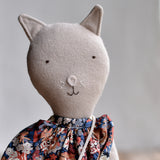 Mae the Cat – Heirloom Wool Doll in Liberty Floral