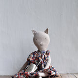 Mae the Cat – Heirloom Wool Doll in Liberty Floral